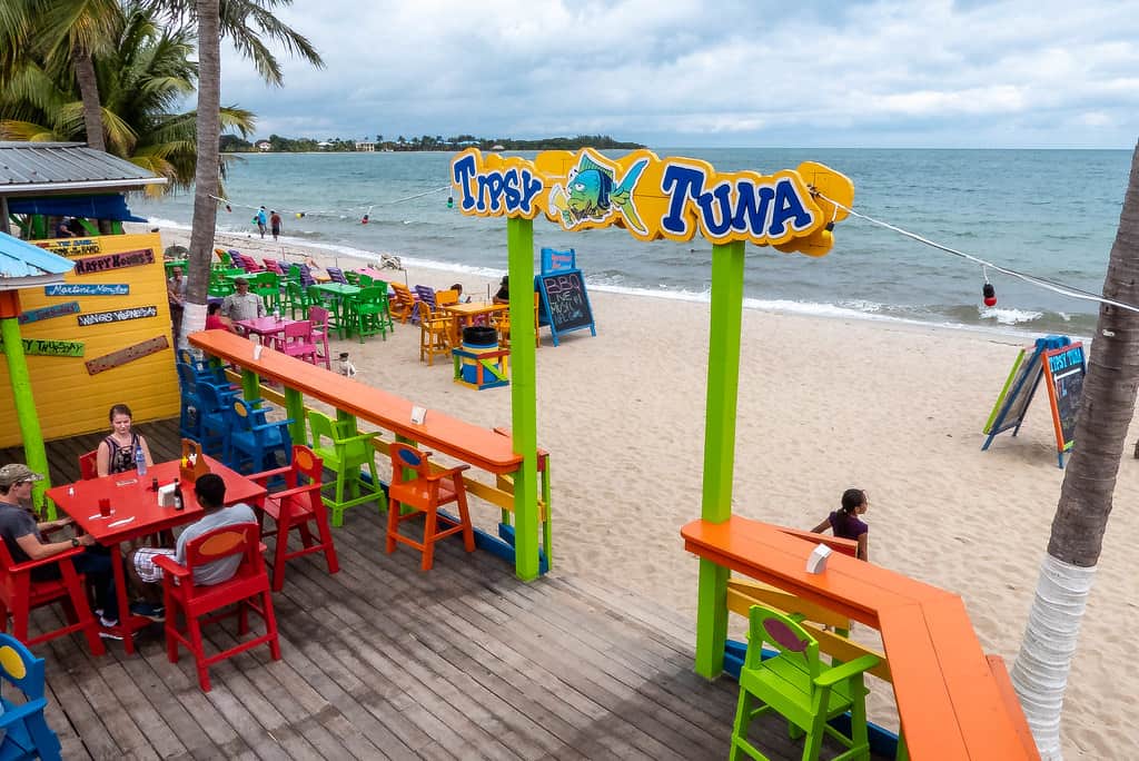 placencia belize beach tipsy tuna bar
