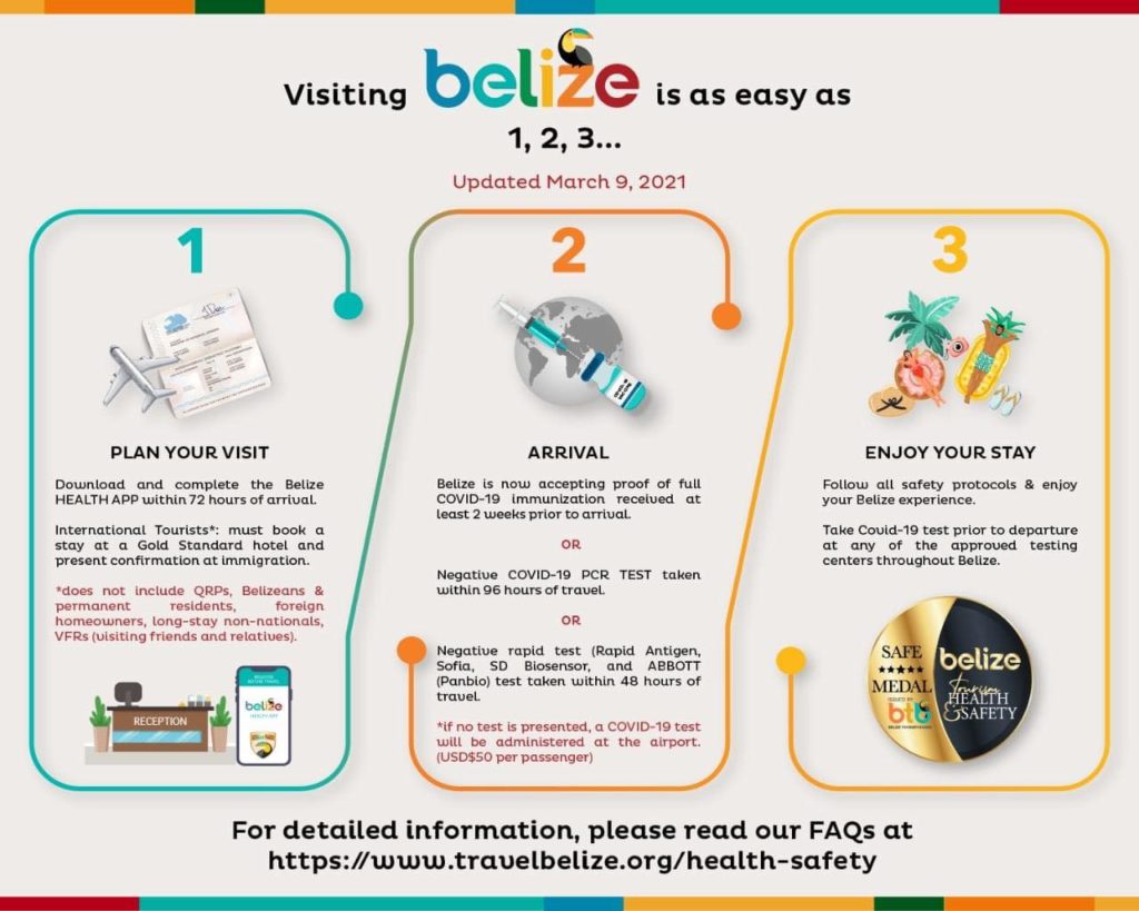 Belize welcomes vaccinated travelers without a COVID-19 test 